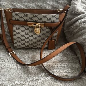 Michael Kors Signature Brown and Tan Crossbody Bag